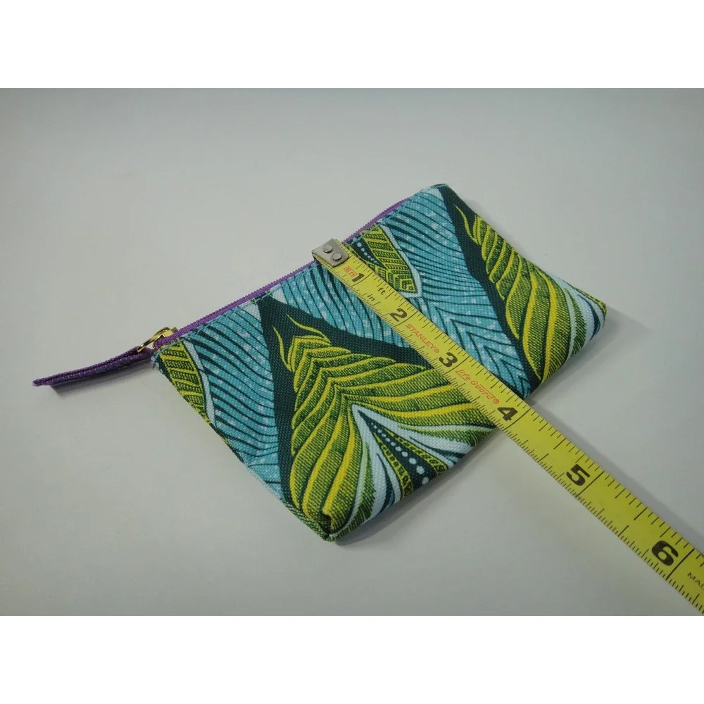 Estee Lauder Makeup Bag Set Teal Green Leaf Print Travel Toiletry Case 2 Piece